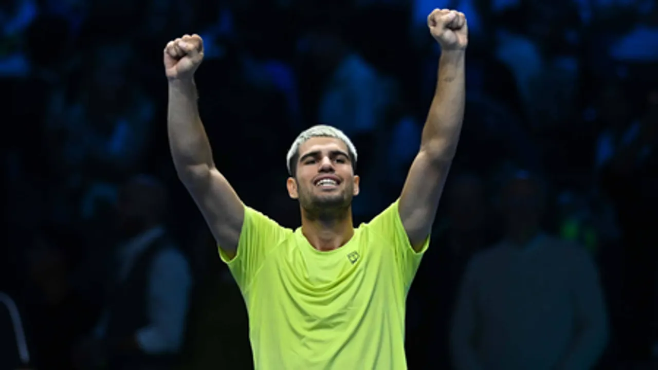 Carlos Alcaraz advances to semis after de Minaur's victory in the ATP Finals in Turin, Italy, on Thursday. Photo credit: ATP