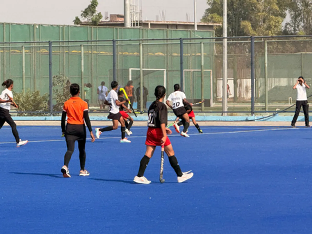 Top academies start their campaigns on a winning note on the opening day of the 3rd Hockey India Sub-junior Women Academy Championship 2025 (Zone A & B) at the Kailash Hockey Stadium in Karnal, Haryana, on Saturday. Photo credit: Hockey India