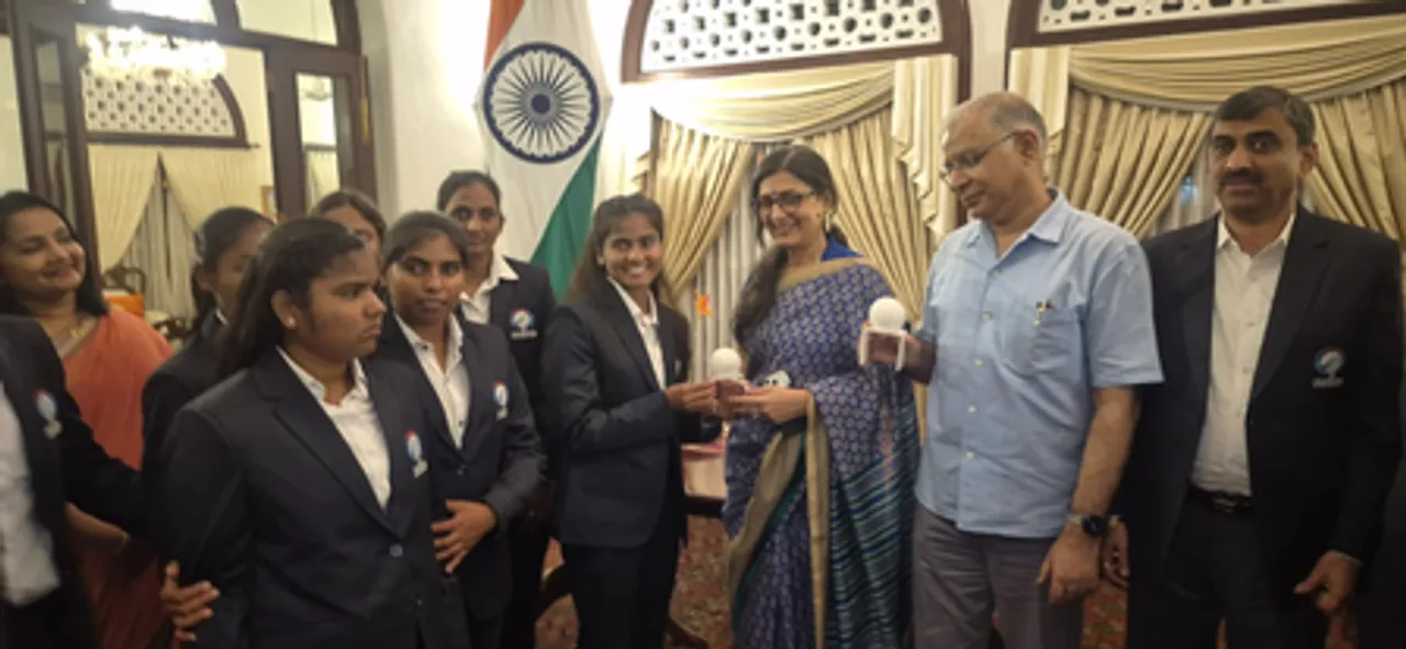 High Commissioner of India to Sri Lanka hosts unbeaten Indian visually impaired women’s cricket team in Colombo