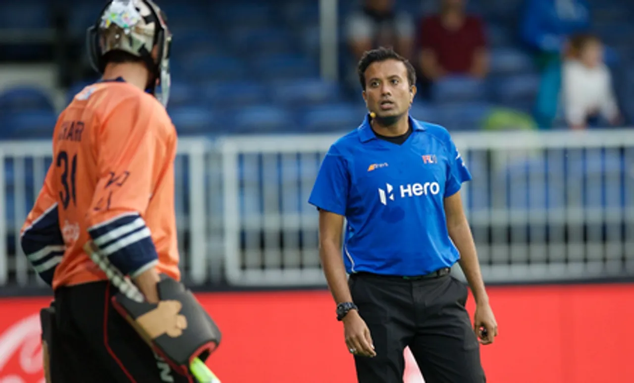 Hockey India congratulates Raghu Prasad RV on being named FIH Umpire of the Year (Credit: Hockey India)