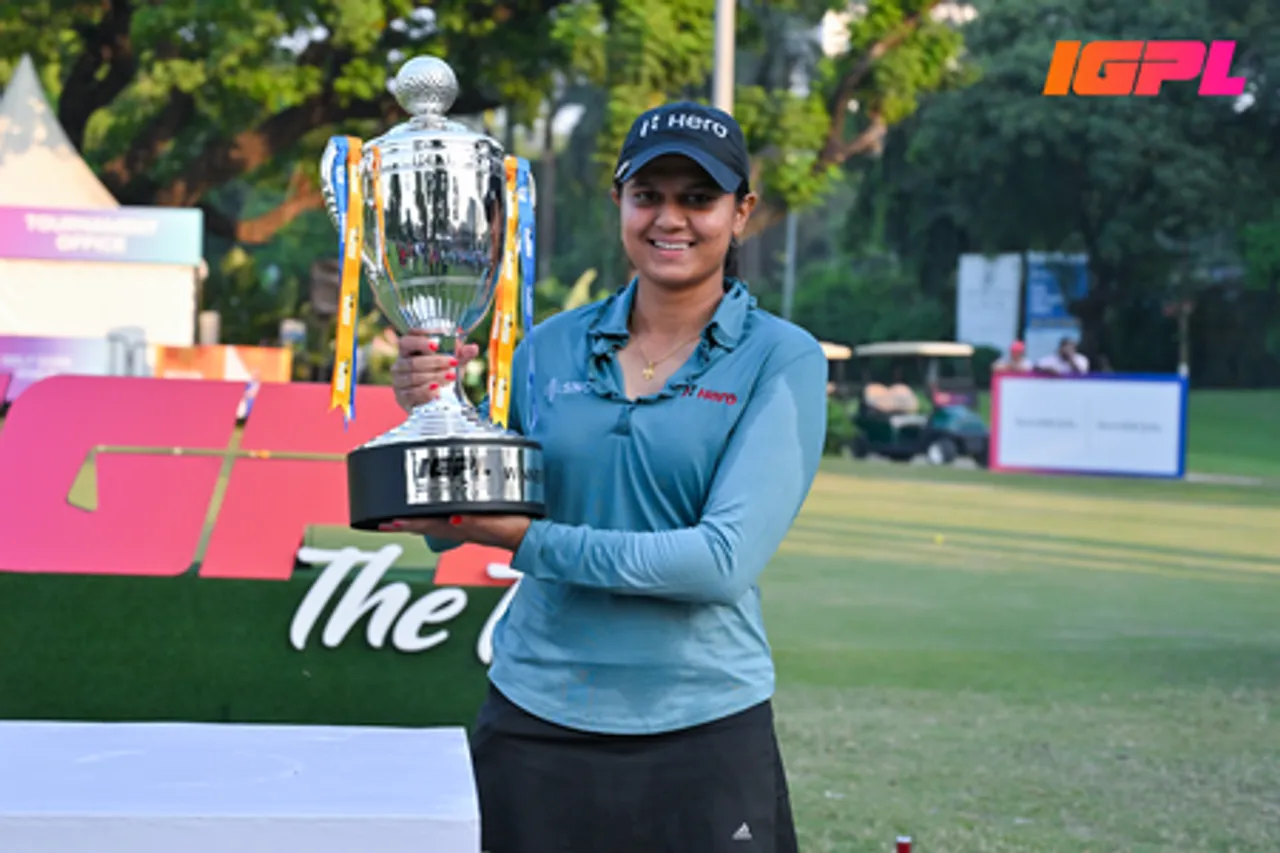 Pranavi makes history by beating men and winning title in the IGPL Mumbai Invitation, becoming the first Indian woman golfer to win a professional golf tournament while playing alongside men on the Indian Golf Premier League (IGPL) Tour. Photo credit: IGPL