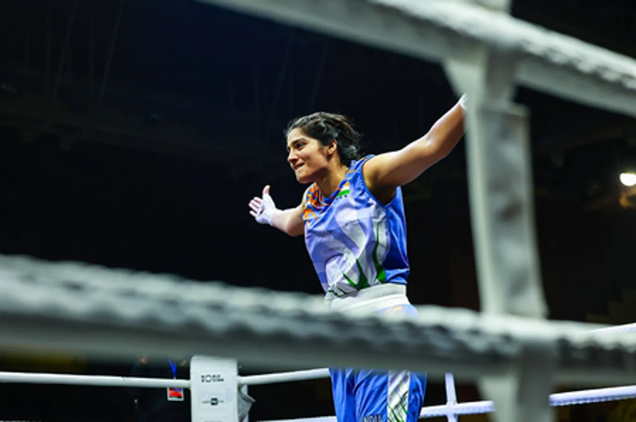 Jaismine, Nikhat win as India scripts history with 9 gold medals on sensational final day of the World Boxing Cup Finals 2025 at the Shaheed Vijay Singh Pathik Sports Complex in Greater Noida on Thursday.  Photo credit: BFI