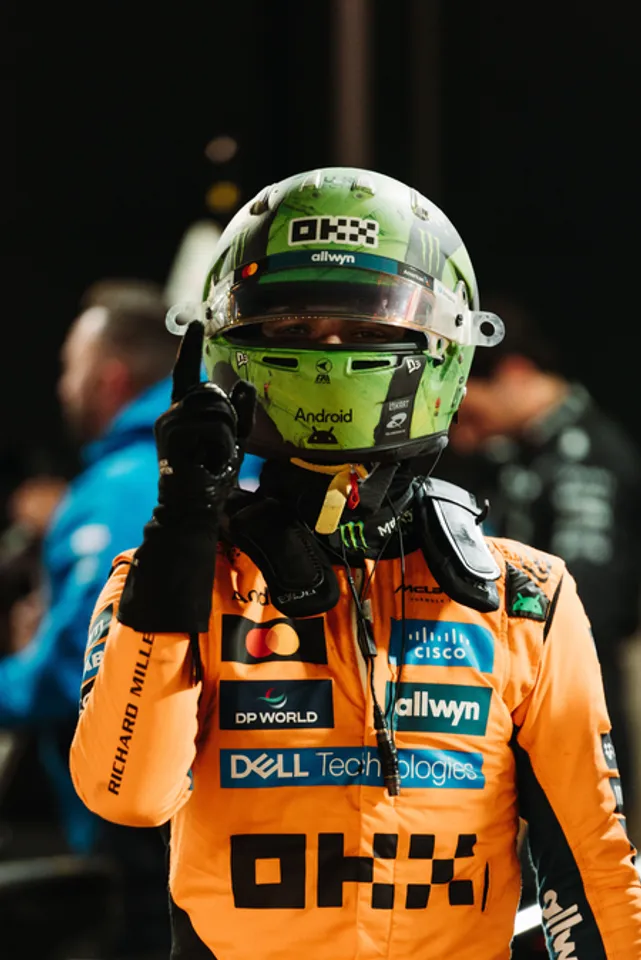 Norris takes Las Vegas GP pole ahead of Verstappen and Sainz in rain-hit session (Credit: Formula 1/X)