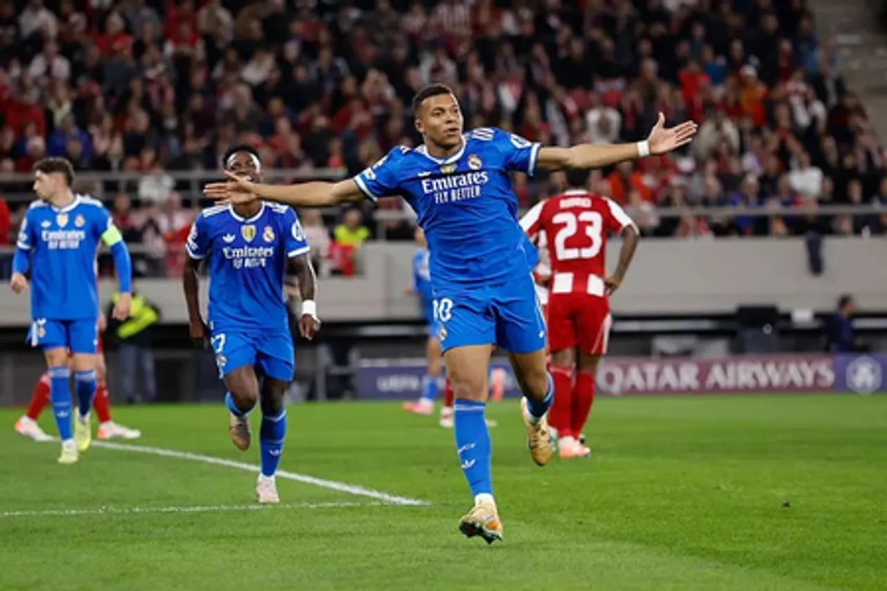 Mbappe nets second-fastest UCL hat-trick as Madrid beat Olympiacos