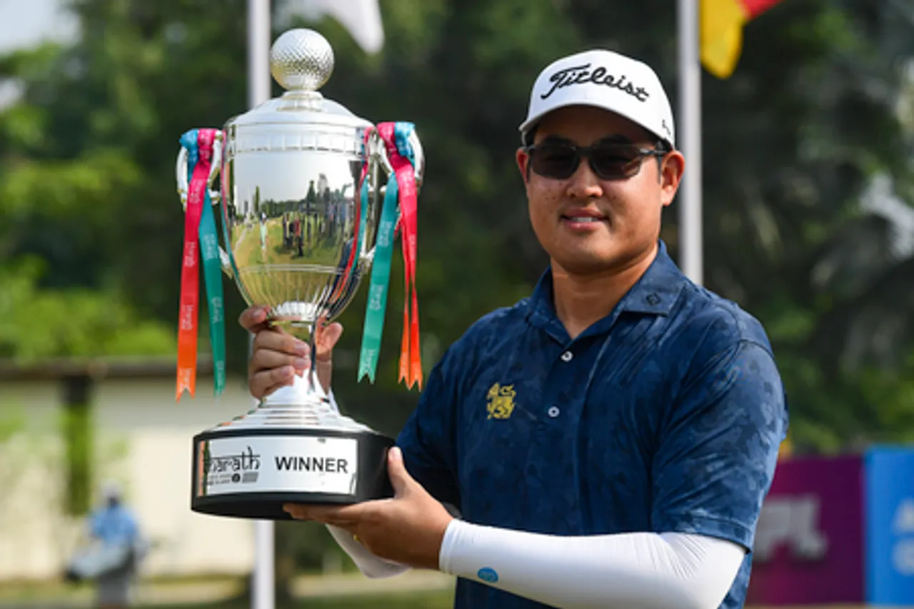 Thailand’s Poosit Supupramai, clinches title with birdie on final hole, Sachin Baisoya finishes third in the Bharath Classic Gujarat 2025 at Kensville Golf Resort near Ahmedabad on Sunday. Photo credit: IGPL