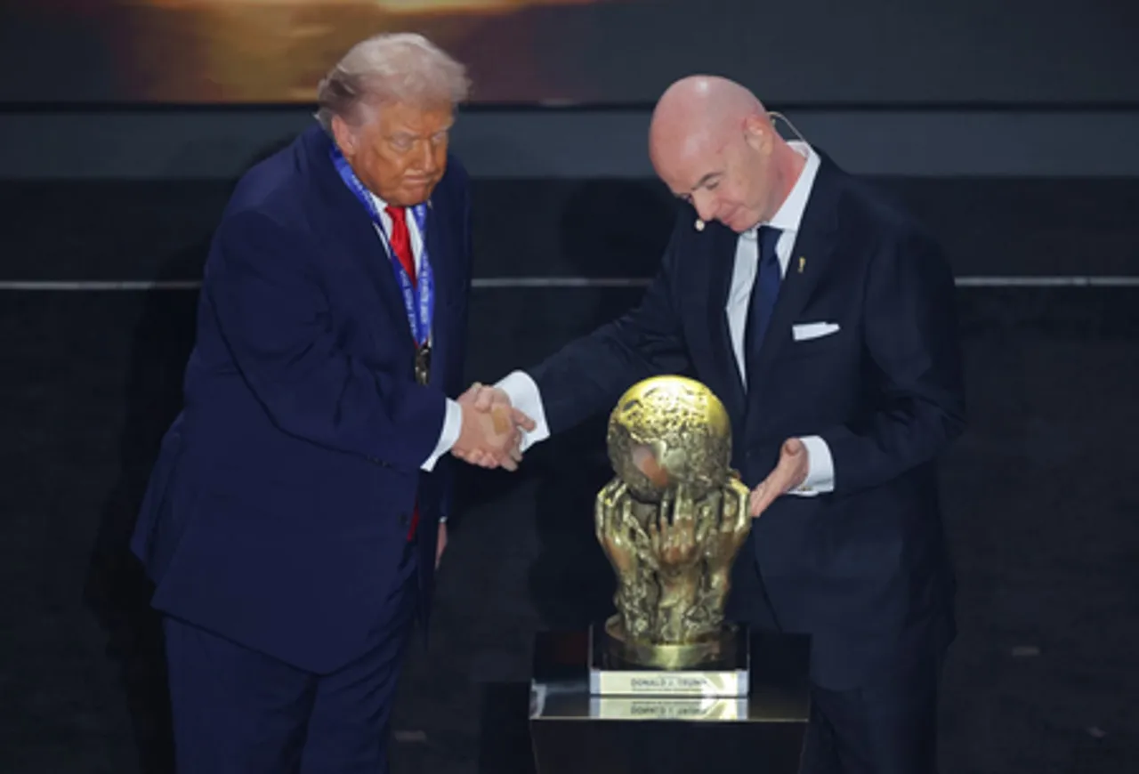 FIFA awards first-ever peace prize to US President Donald Trump ahead of World Cup draw in Washington DC. Photo credit: FIFA/X