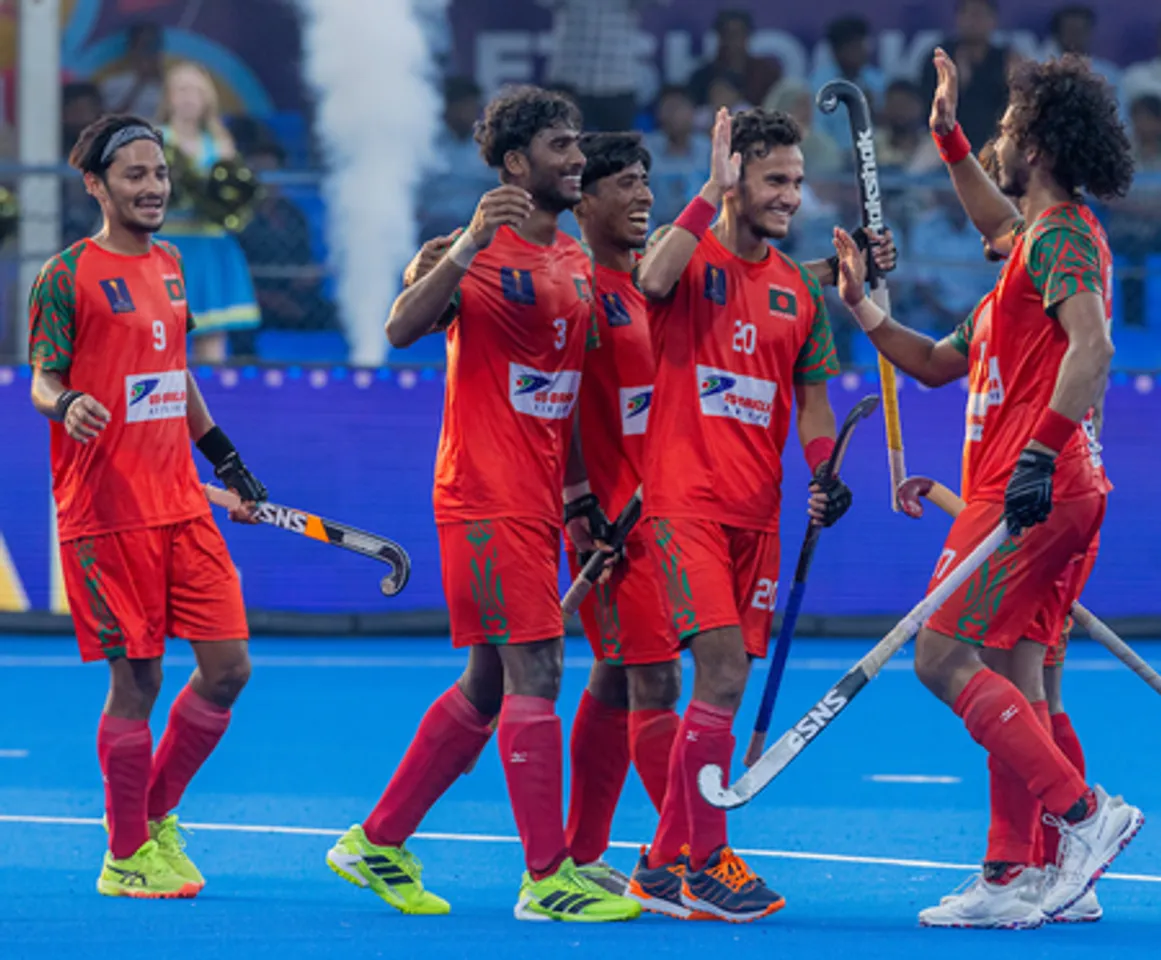 Bangladesh clinch Challenger Trophy to sign off from Men’s Junior World Cup hockey, with victory over Australia in their final playoff match in Madurai on Monday. Photo credit: FIH