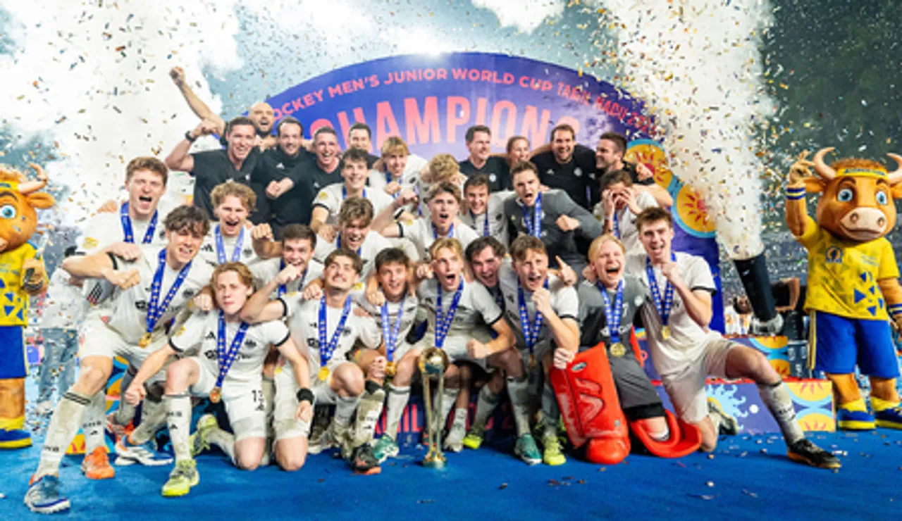 Germany claim record-extending 8th title with shoot-out win over Spain in the final of the FIH Hockey Men's Junior World Cup 2025 in Chennai on Wednesday. Photo credit: FIH