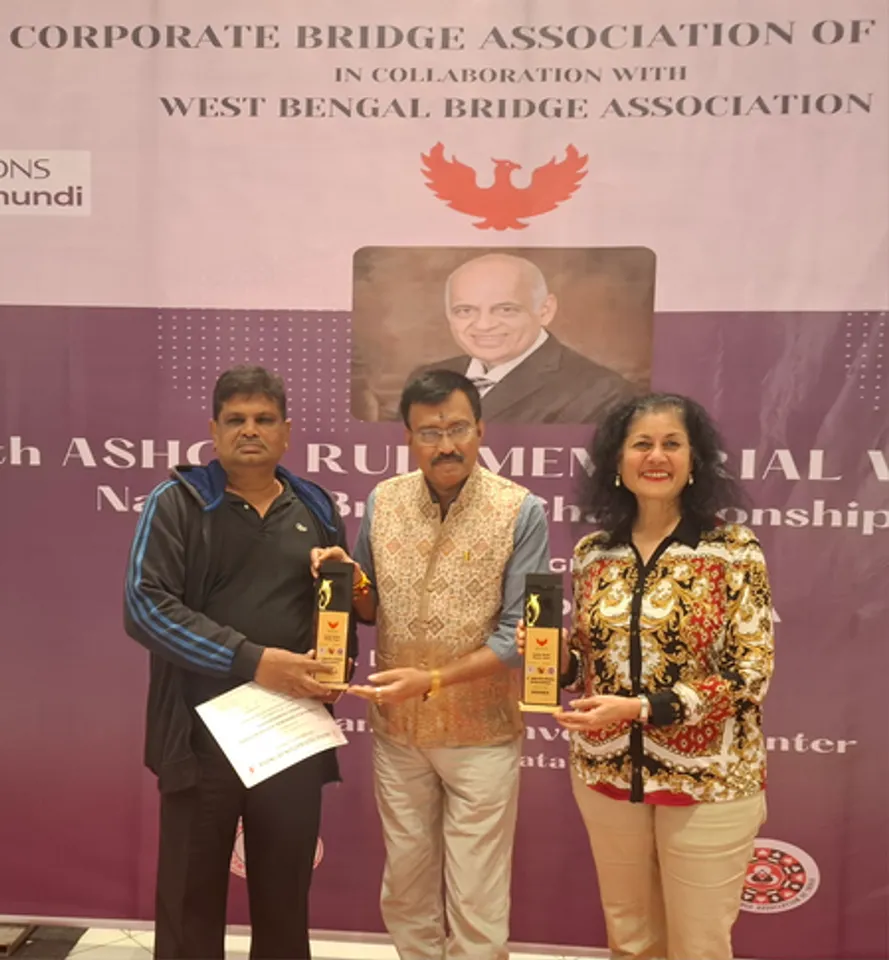 Sagnik &  Sayantan win Match Point Pairs title; Marianne & Anbazhaga top Ashok Ruia Senior Pairs Event in the Mall of The Millenium Match Point Pairs Category (Ranking Event) 67th Ashok Ruia Memorial Winter National Bridge Championship, of the 67th Ashok Ruia Memorial  Winter National Bridge Championship at Biswa Bangla Convention Centre in New Town in Kolkata on Thursday. Photo credit:  Prosenjit Samanta/WB Bridge Association