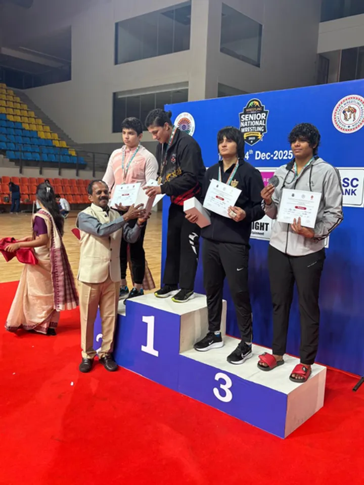 Sr National Wrestling C'ship: Antim, Manisha and Nisha Dahiya win gold medals (Credit: WFI)
