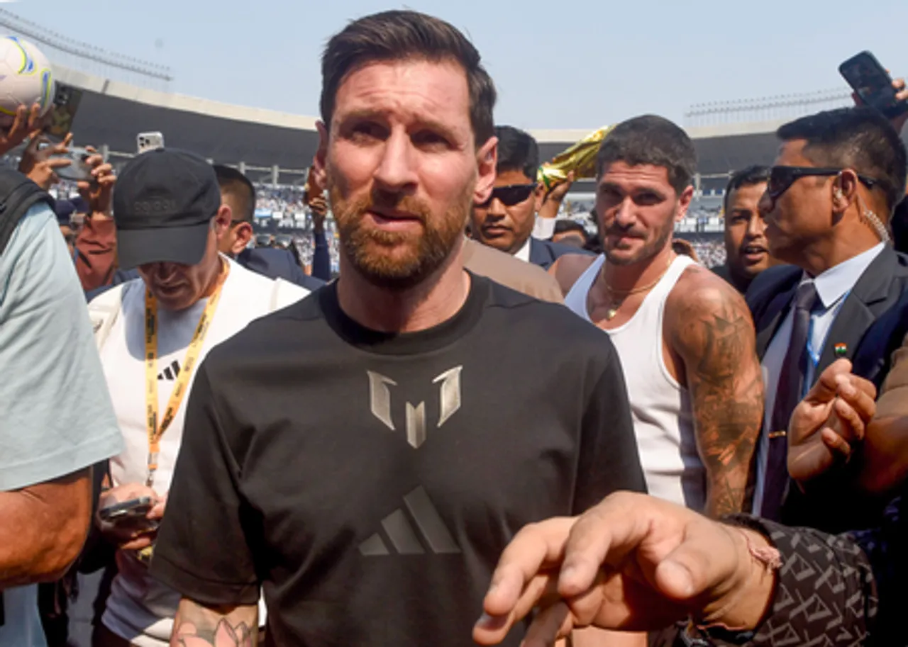 Kolkata: Lionel Messi at Salt Lake Stadium