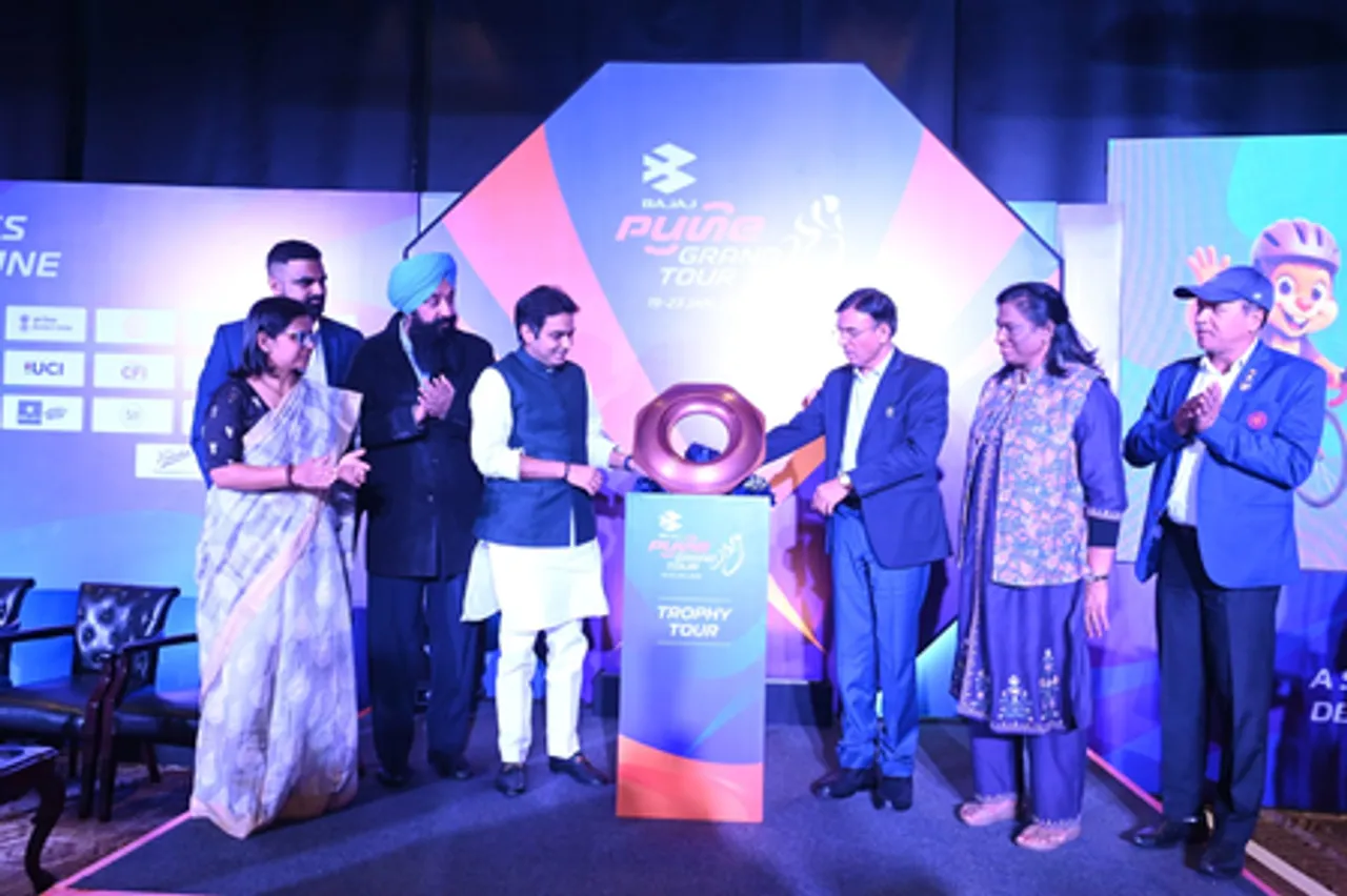 Pune Grand Tour unveils its heritage-inspired Trophy at National Capital on Tuesday. Photo credit: CFI