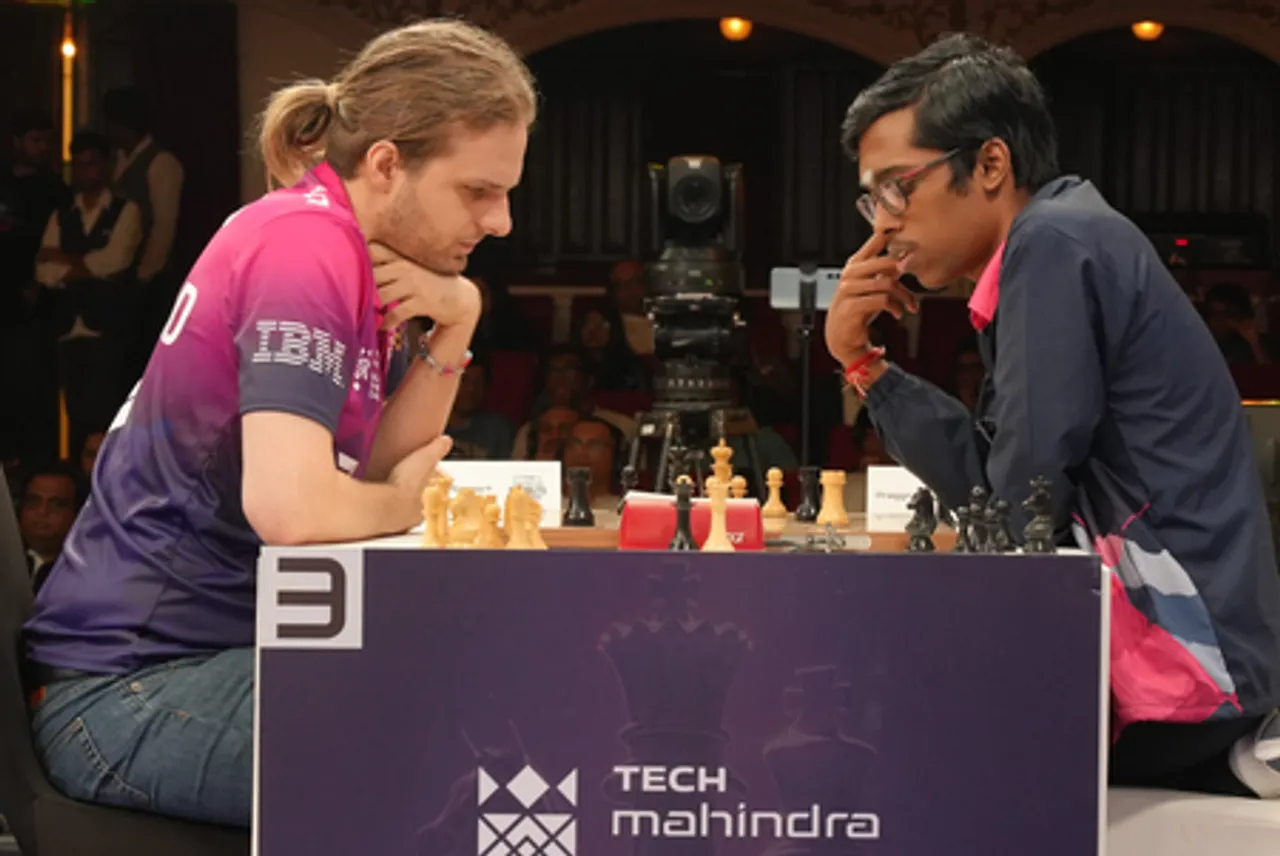 Alpine SG Pipers beat American Gambits to jump to second spot; leaders Mumba Masters defeat Alaskan Knights on the fourth day of the Global Chess League (GCL) in Mumbai on Wednesday. Photo credit: GCL