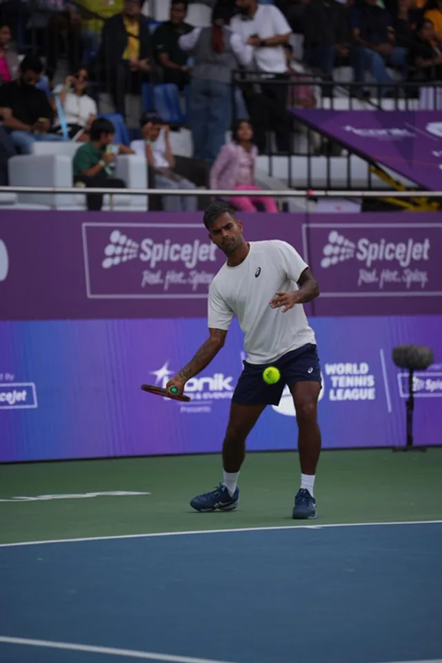 Sumit Nagal seals golden-point thriller as AOD Eagles soar at World Tennis League, which continued its India debut at the S.M. Krishna Tennis Stadium on Thursday. Photo credit: WTL