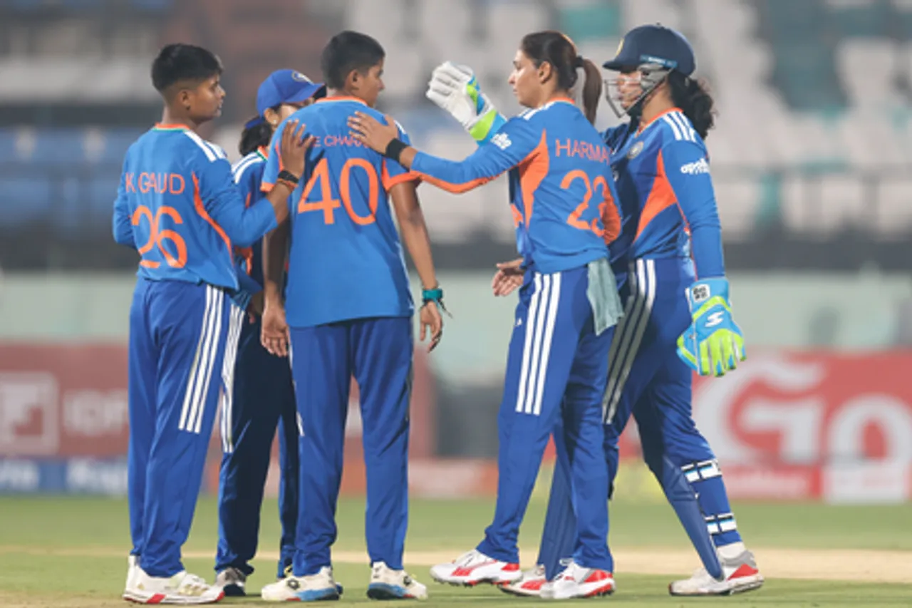 Bowlers help India Women restrict Sri Lanka to 121/6 in first T20I of the women's five-match bilateral T20I series at the Dr. Y.S. Rajasekhara Reddy ACA-VDCA Cricket Stadium in Visakhapatnam on Sunday. Photo credit: BCCI Women