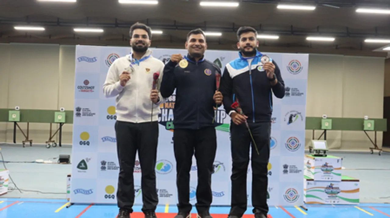 National Shooting C'ship: Navy’s Kiran Ankush Jadhav claims 10m air rifle gold (Credit: NRAI)