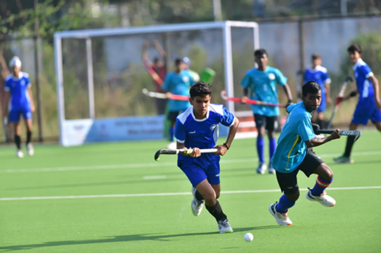 Punjab Hockey Club, Salute Academy, Boys Sports Company win on Day 1 of the 3rd Hockey India Sub-Junior Men Academy Championship 2025 - Zone A & B at the Veer Narmad South Gujarat University Hockey Ground in Surat, Gujarat, on Monday.  Photo credit: Hockey India