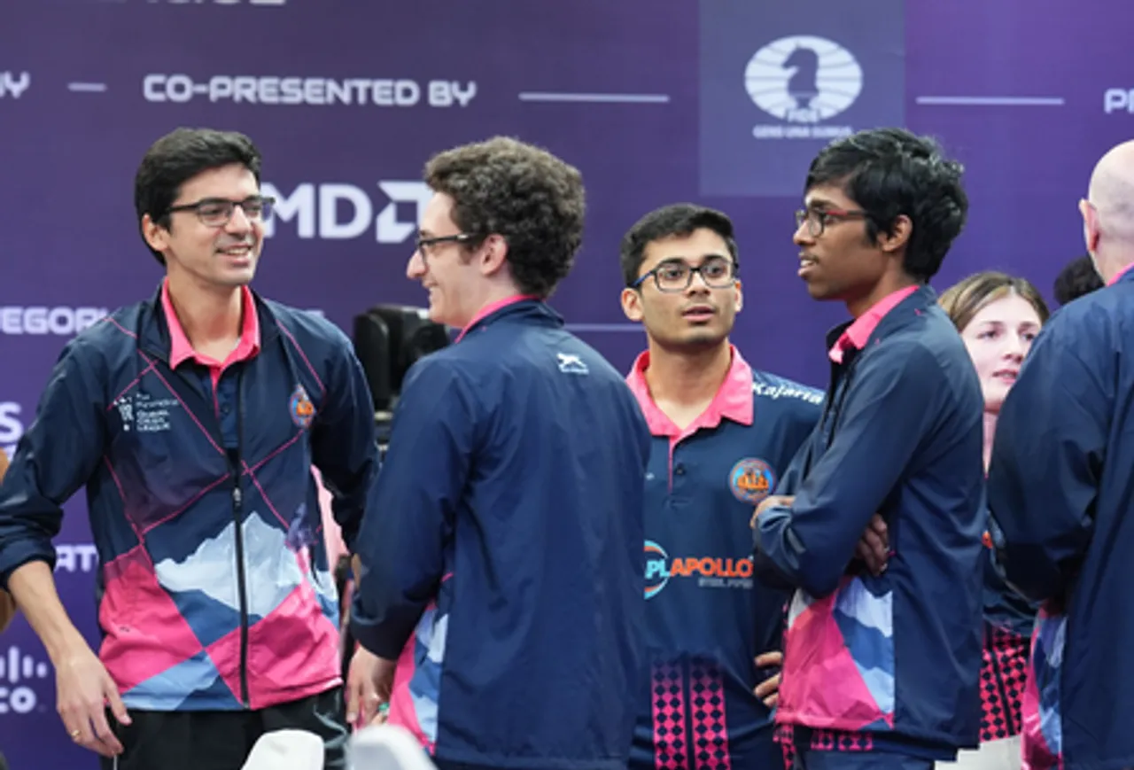 Alpine SG Pipers beat Triveni Continental Kings to be crowned champions of Season 3 of the Global Chess League (GCL) as Alaskan Knights finish third on the final day of the event at the Royal Opera House in Mumbai on Tuesday. Photo credit: GCL