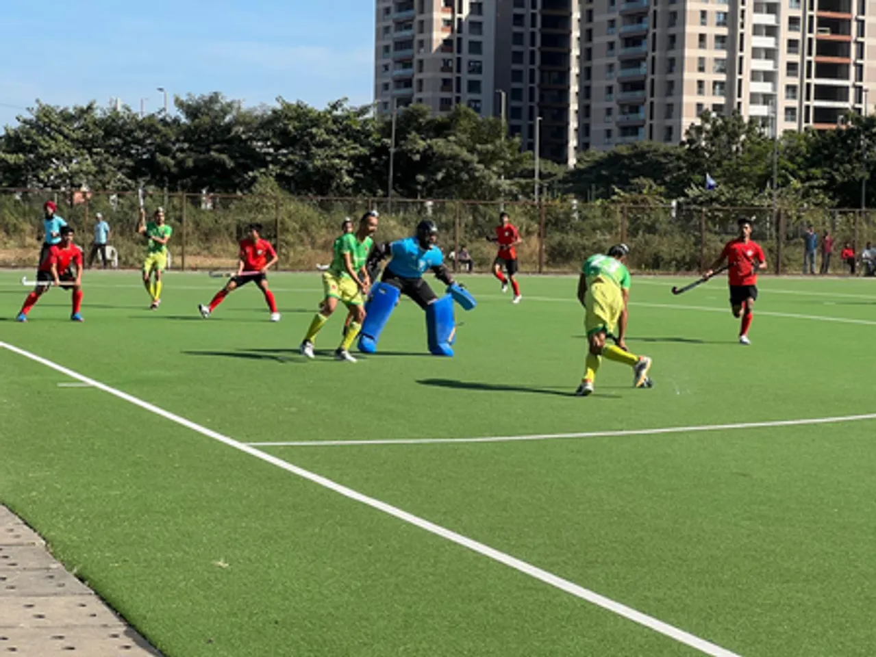 Ghumanhera Riser’s, Bhai Behlo Hockey Academy, S.G.P.C. Academy win on Day 1 of 3rd Hockey India Junior Men Academy Championship 2025 – Zone A & B in Surat, Gujarat, on Tuesday. Photo credit: Hockey India