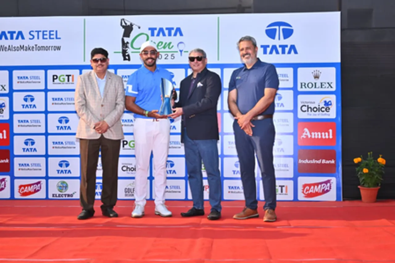 Yuvraj Sandhu makes it a record seven titles in 2025 after thrilling one-shot triumph in the Tata Open 2025 on the final day played at the Beldih and Golmuri Golf Courses in Jamshedpur on Sunday. Photo credit: PGTI
