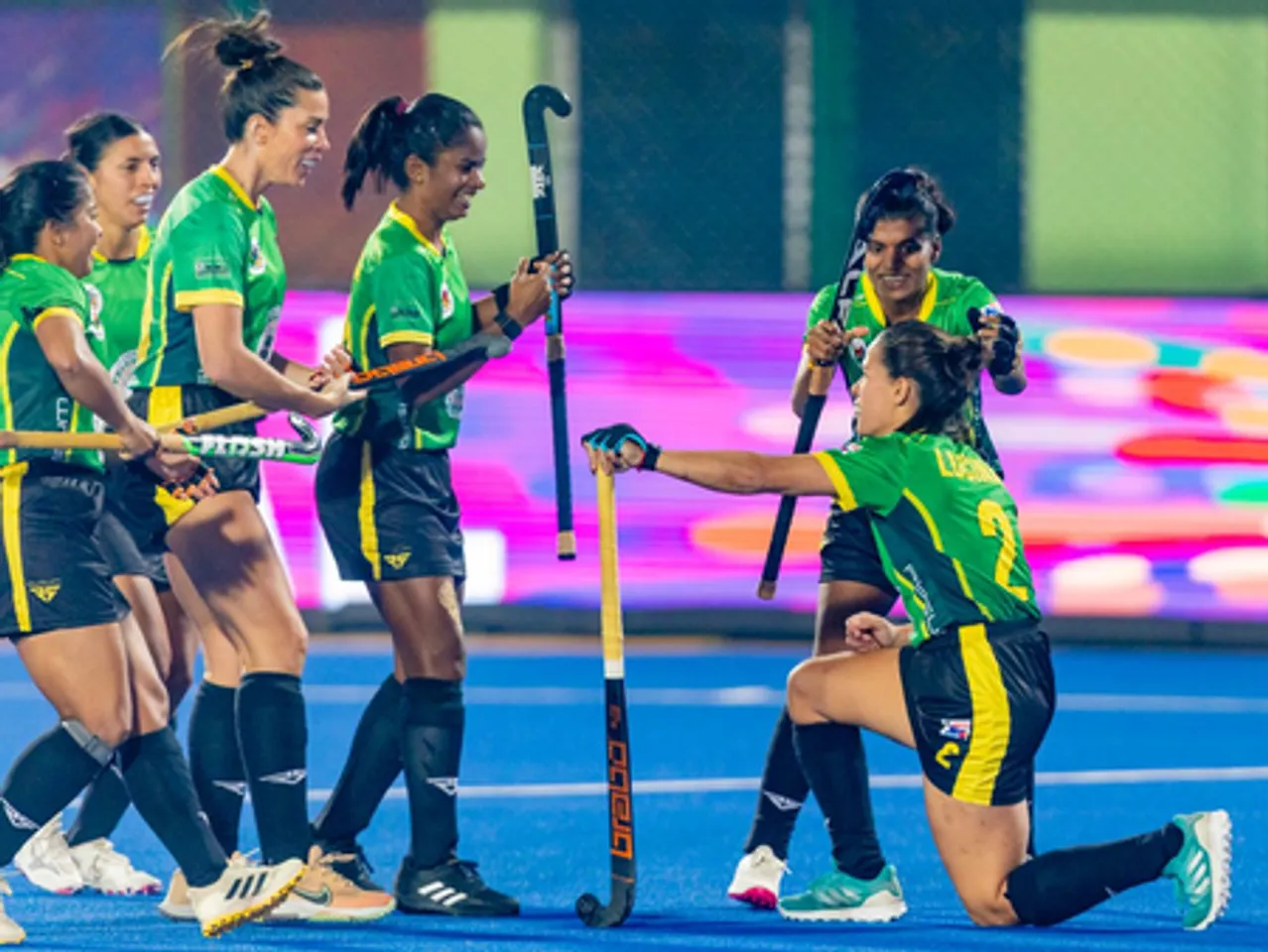Ranchi Royals enjoy dominant 5-0 win over Shrachi Bengal Tigers in Season 2025-26 of Women's Hockey India League) HIL) at the Marang Gomke Jaipal Singh Munda Astro Turf Stadium in Ranchi on Tuesday. Photo credit: Hockey India