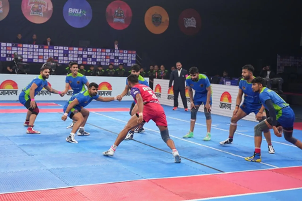 Purvanchal Panthers delivered their best defensive display to defeat Brij Stars in Season 2 of the Uttar Pradesh Kabaddi League (UPKL) at the Noida Indoor Stadium in Noida on Wednesday. Photo credit: UPKL