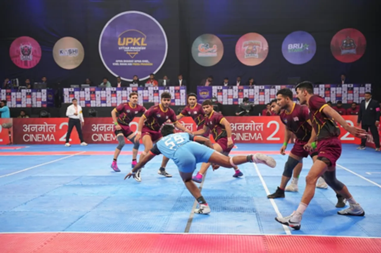 Ritik Sharma scripts history as Yamuna Yoddhas edge JD Noida Ninjas in season’s second tie-breaker of the tournament in the Uttar Pradesh Kabaddi League (UPKL) Season 2 at the Noida Stadium in Noida on Friday. Photo credit: UPKL