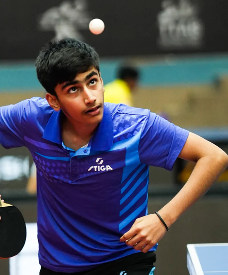 Vivaan Dave, Naisha Rewaskar reach U-15 mixed doubles final at the WTT Youth Contender 2026 held at the SAMA Indoor Sports Complex in Vadodara on Saturday. Photo credit: TTFI