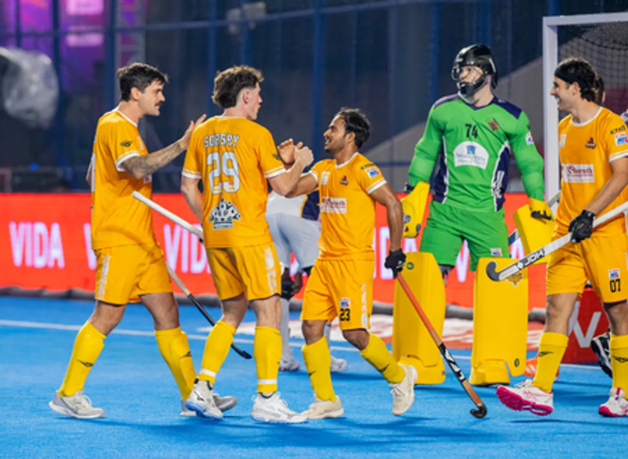 Tamil Nadu Dragons clinch shoot-out win over Hyderabad Toofans in the opening match of the Men's Hockey India League (HIL) at the Mayor Radhakrishnan Hockey Stadium, in Chennai on Saturday. Photo credit: Hockey India
