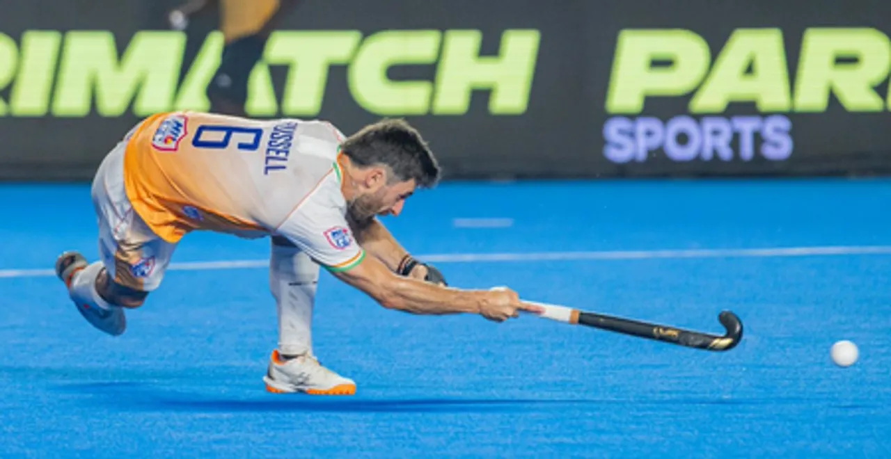 Kane Russell’s hat-trick powers HIL GC to dramatic 3-2 win over SG Pipers in a thriller in Men’s Hockey India League 2025-26 in Chennai on Monday. Photo credit: Hockey India