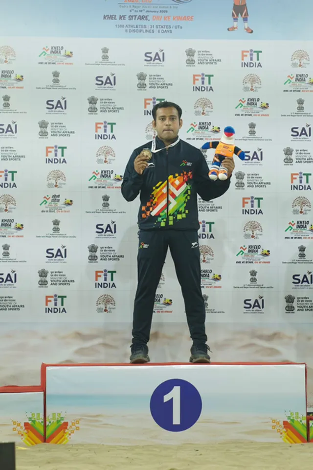 Pencak Silat athlete, street hawker in North Kolkata Raja Das continues to impress by winning gold at KIBG 2026 (Credit: SAI)