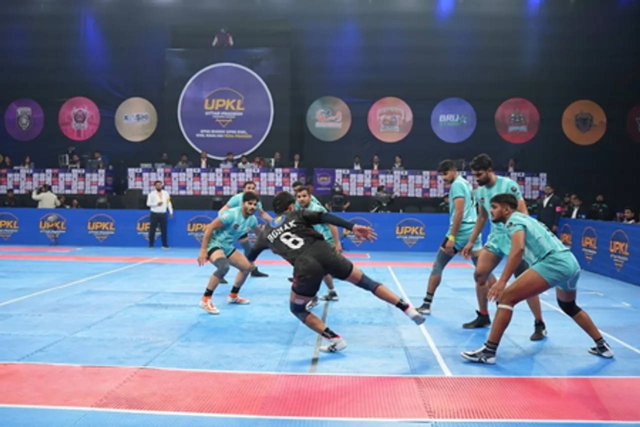 Ganga Kings of Mirzapur derail Gazab Ghaziabad’s top four hopes in a Do-or-Die Week clash in Season 2 of the Uttar Pradesh Kabaddi League (UPKL) in Noida on Thursday. Photo credit: UPKL