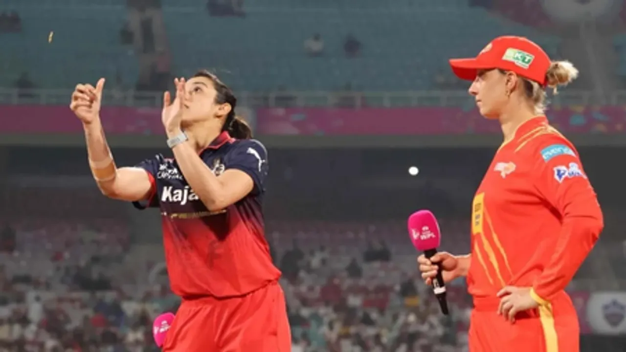Shivani Singh handed debut as Gujarat Giants elect to bowl first against unbeaten Royal Challengers Bengaluru in a key match of the Women's Premier League (WPL) 2026 at the DY Patil Stadium in Navi Mumbai on Friday. Photo credit: IANS