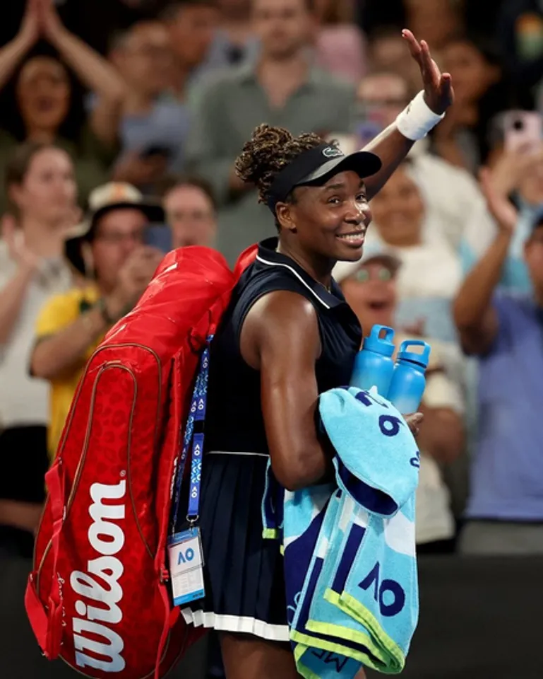 Venus Williams bows out in first round after loss to Olga Danilovic in the first round of the Australian Open 2026 at the John Cain Arena in Melbourne on Sunday. Photo credit: Australian /XOpen
