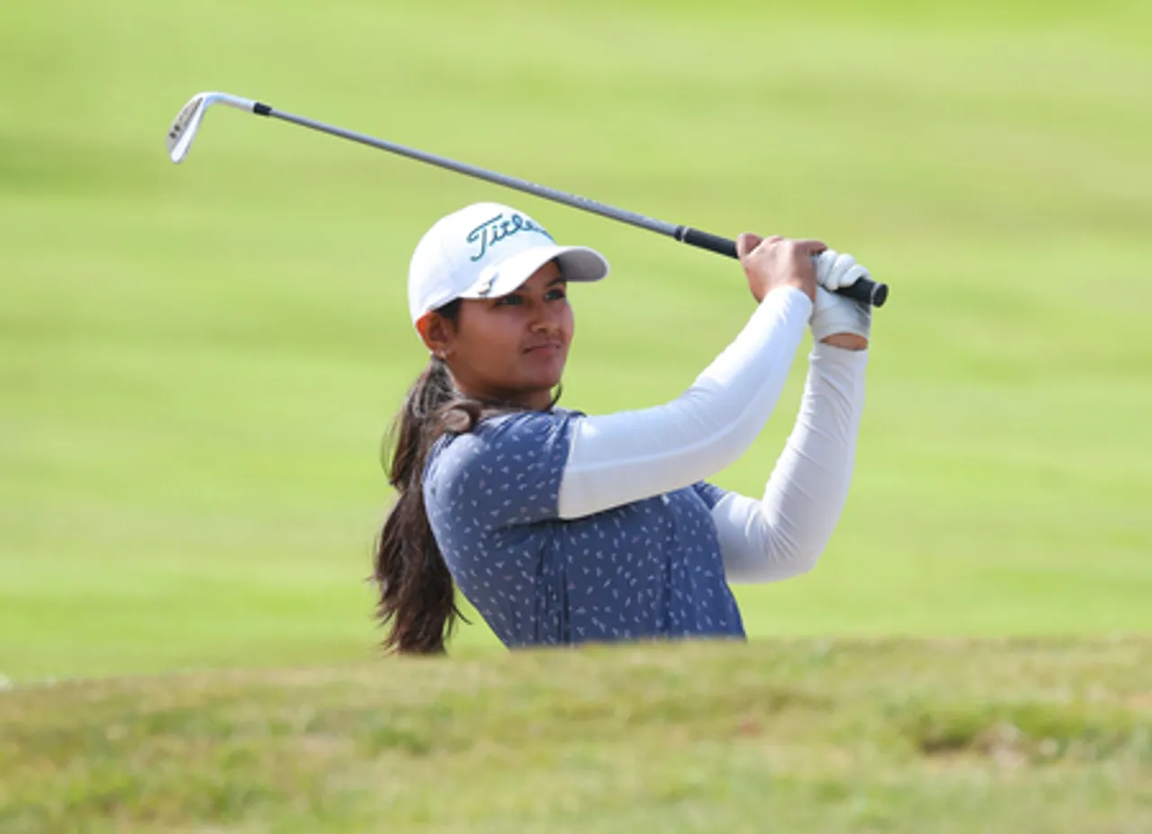 Guntas Sandhu is the best Indian at Women’s Amateur Asia-Pacific golf being played at the Royal Wellington Golf Club in Wellington on Thursday. Photo credit: IGU