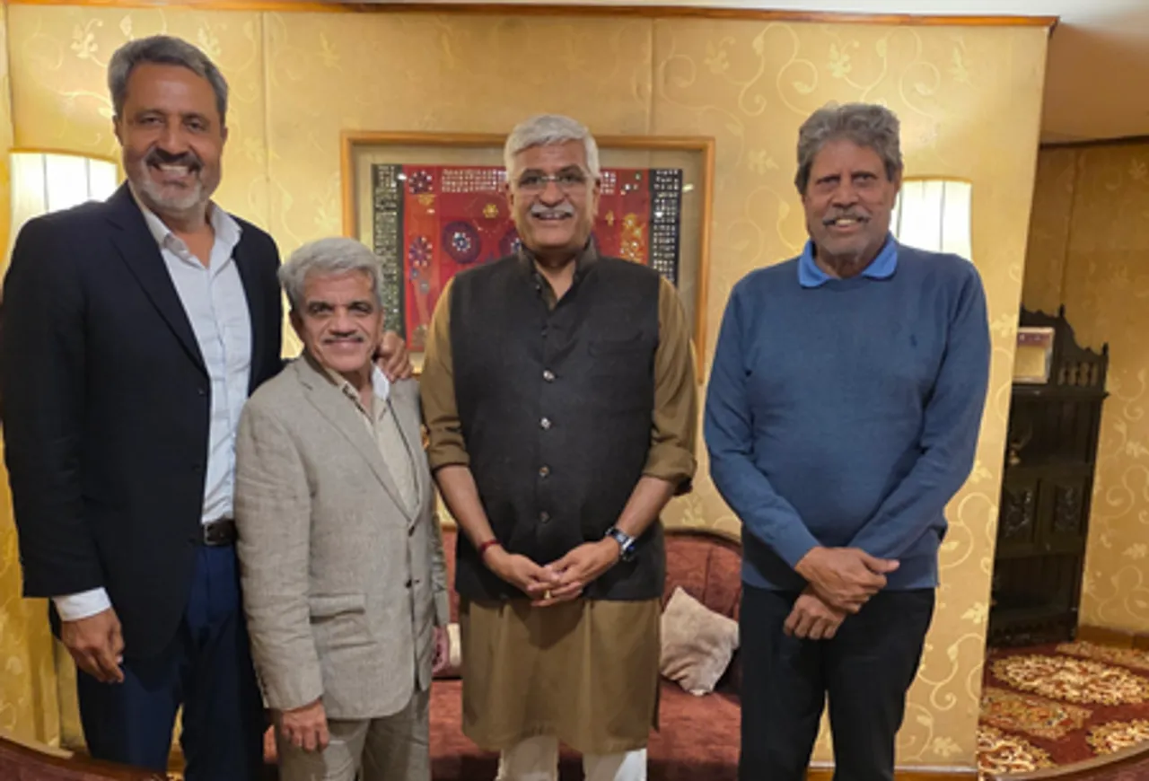 PGTI's Kapil Dev, Amandeep Singh Johl meet Union Minister of Culture and Tourism, Gajendra Singh Shekhawat in New Delhi to discuss golf and tourism. Photo credit: @Amandeep Singh Johl/X