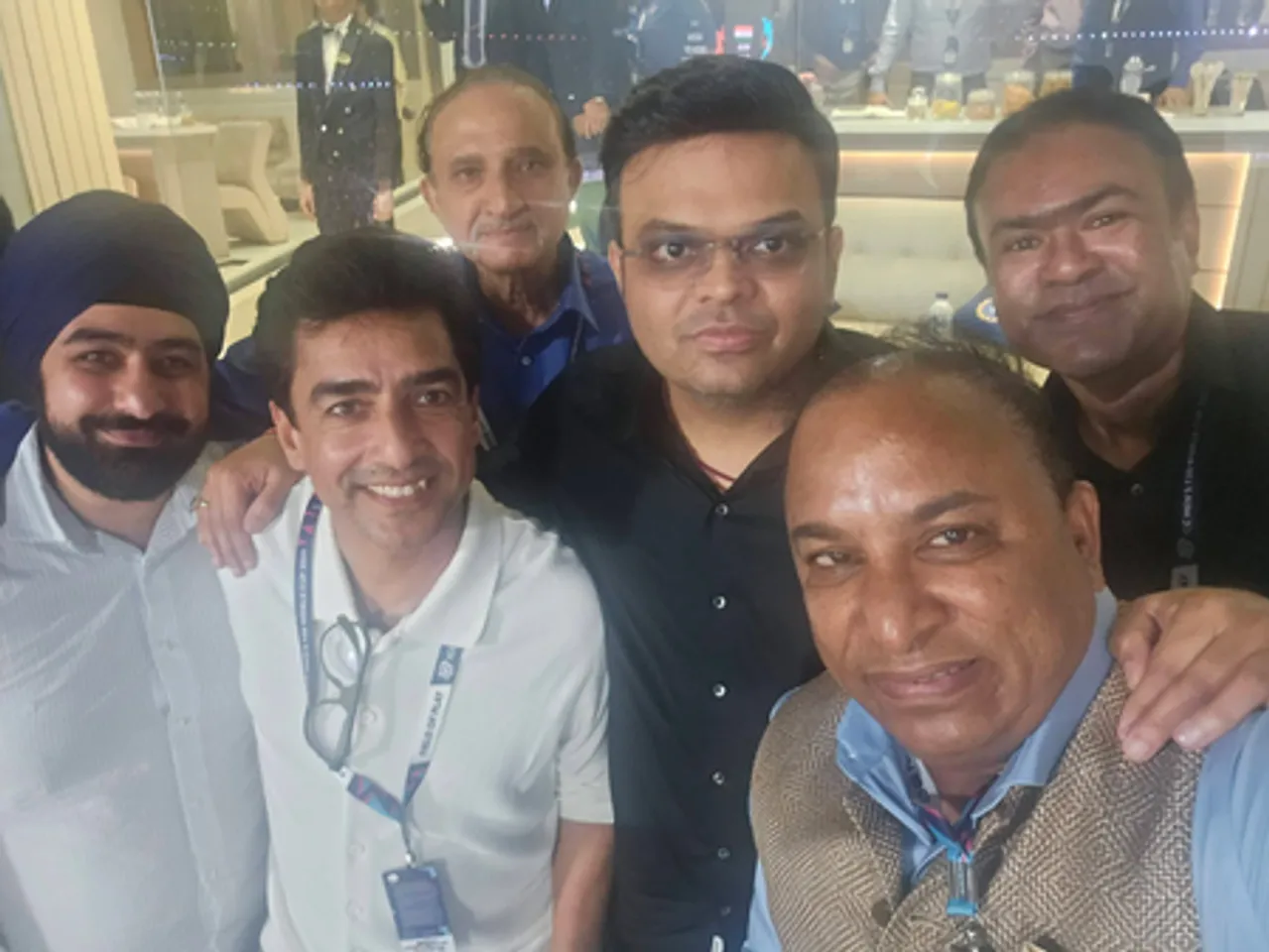 ICC chair Jay Shah, BCCI secy Saikia, celebrate 'joyous moments at Eden' during IND vs WI Super 8 clash