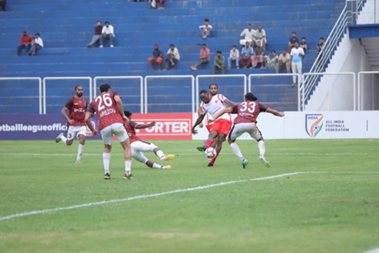 Gokulam Kerala held to a draw by Namdhari in the Indian Football League (IFL) 2025-26 at the Payyanad Stadium in Manjeri, Kerala, on Saturday. Photo credit: AIFF