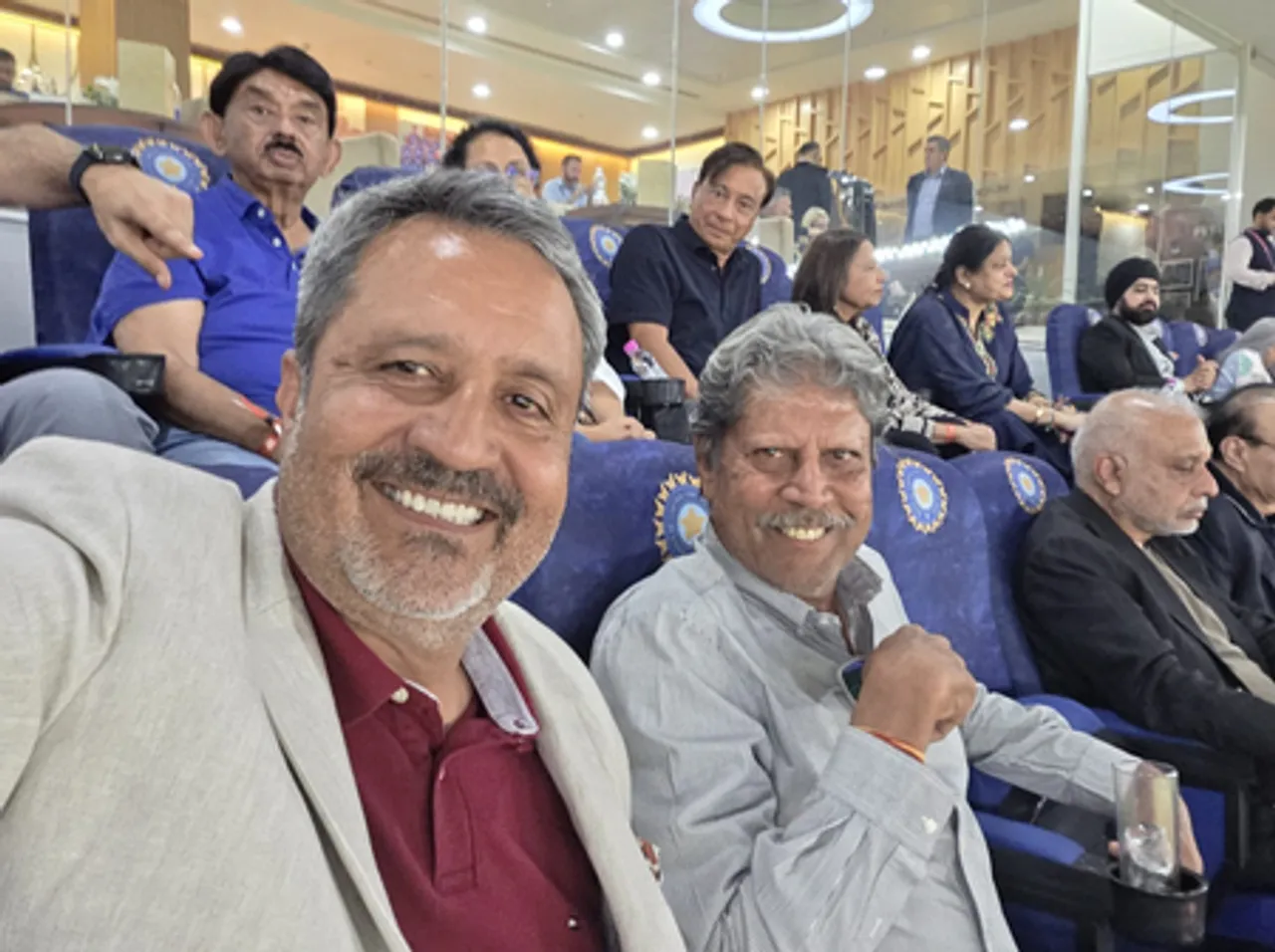 PGTI president Kapil Dev CEO of PGTI Amandeep Johl attends ICC Men's T20 World Cup final in Ahmedabad on Sunday. Photo credit: PGTI