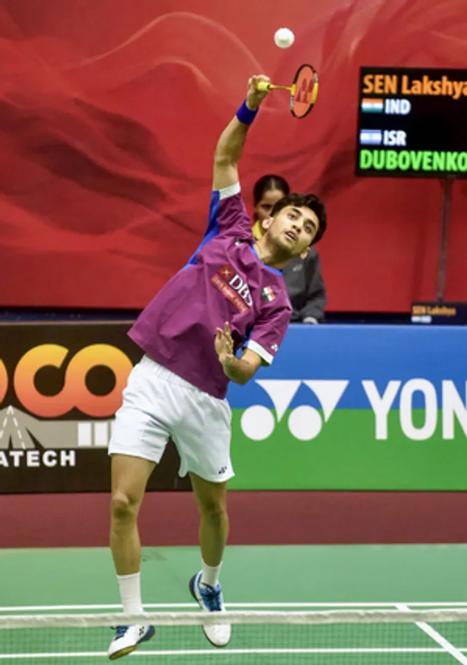 Lucknow: Badminton player Lakshya Sen in action during the Syed Modi International Badminton Championship