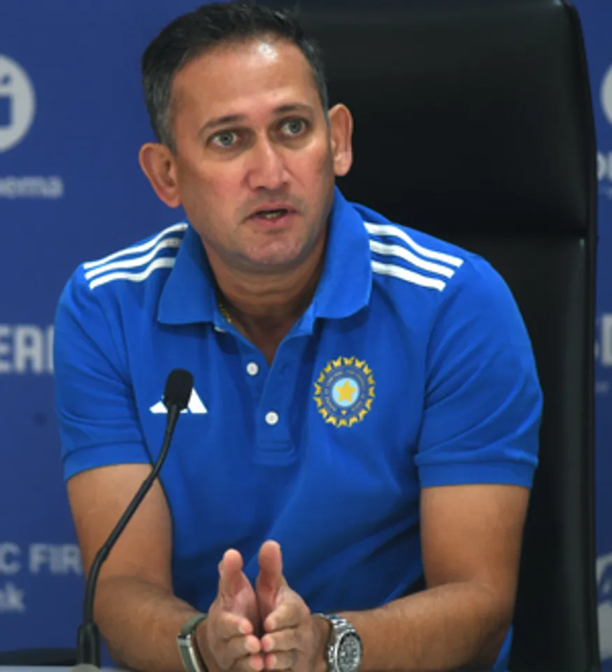Mumbai: Indian Cricket Team Captain Rohit Sharma And Men's Selection Committee Chairman Ajit Agarkar During A Press Conference