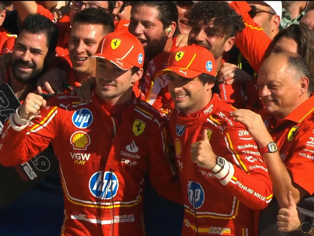 Charles Leclerc and Carlos Sainz in special suit for Monza GP