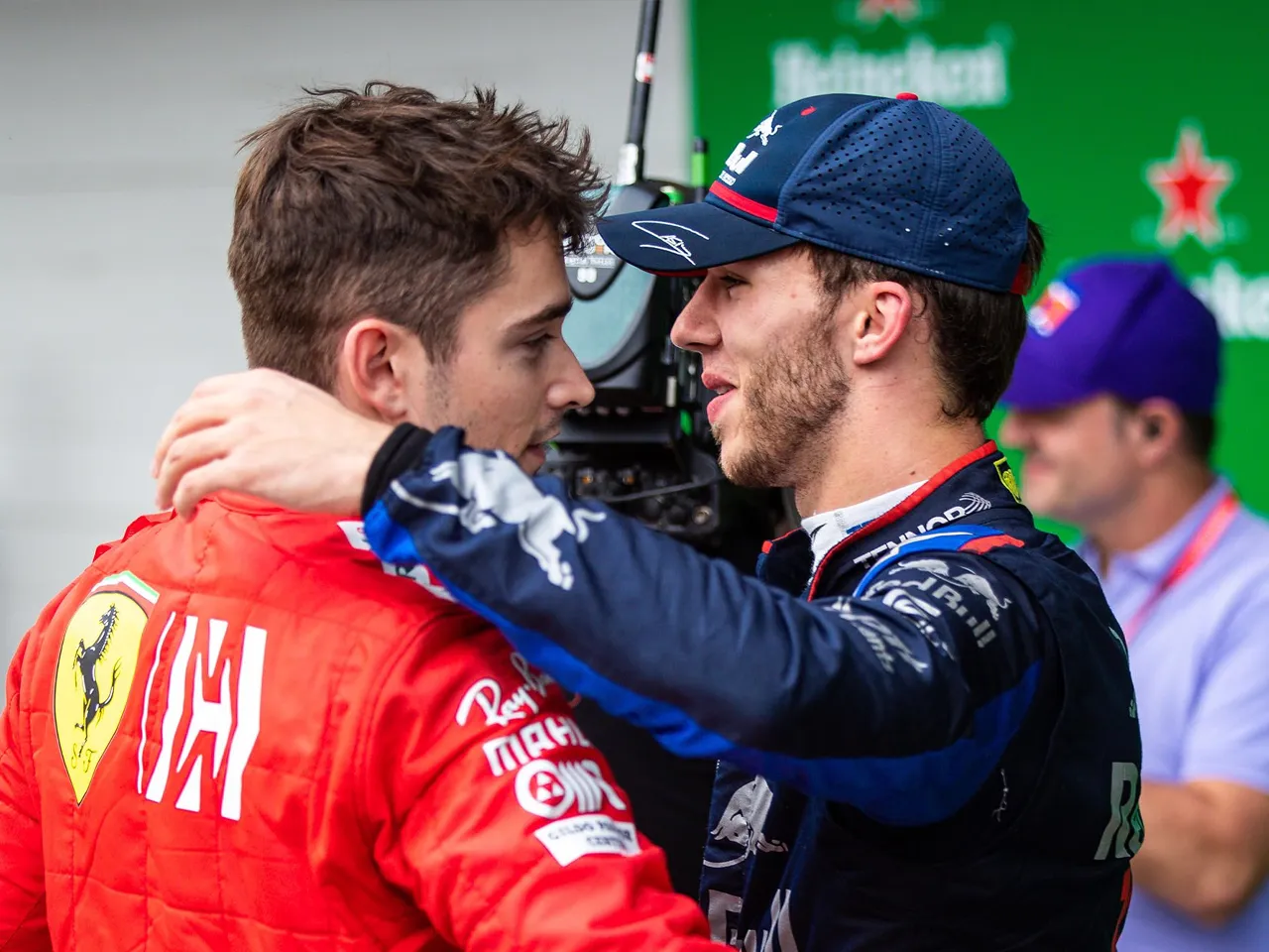 Pierre Gasly and Charles Leclerc