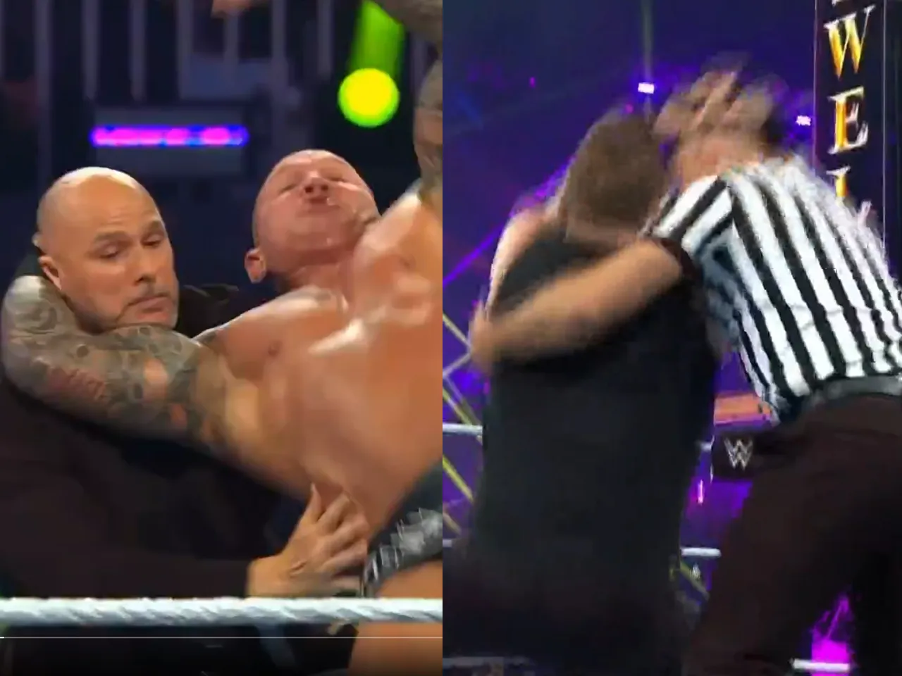 WATCH: Randy Orton RKOs Adam Pearce, Kevin Owens delivers stunner to referee, leading to disqualification at WWE Crown Jewel
