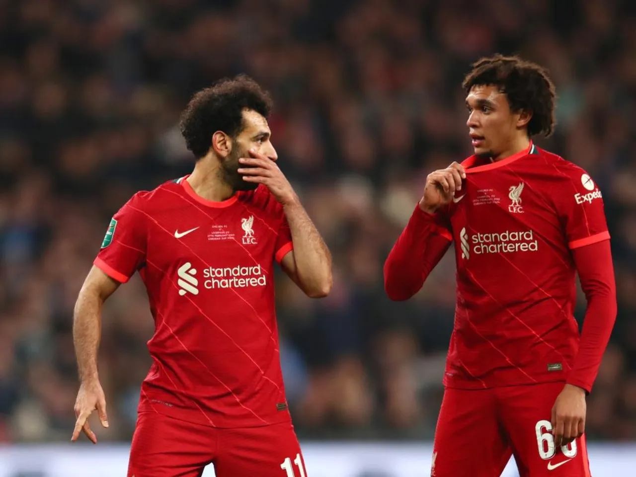 Trent Alexander-Arnold and Mohamed Salah
