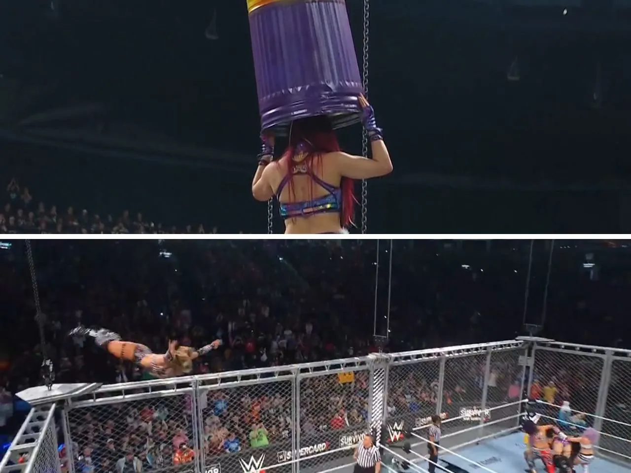 WATCH: Iyo Sky and Tiffany Stratton pull off moon Sault and Swanton from top of War Games structure at Survivor Series 2024