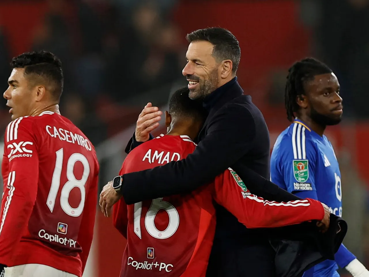 Amad Dialo and Ruud van Nistelrooy