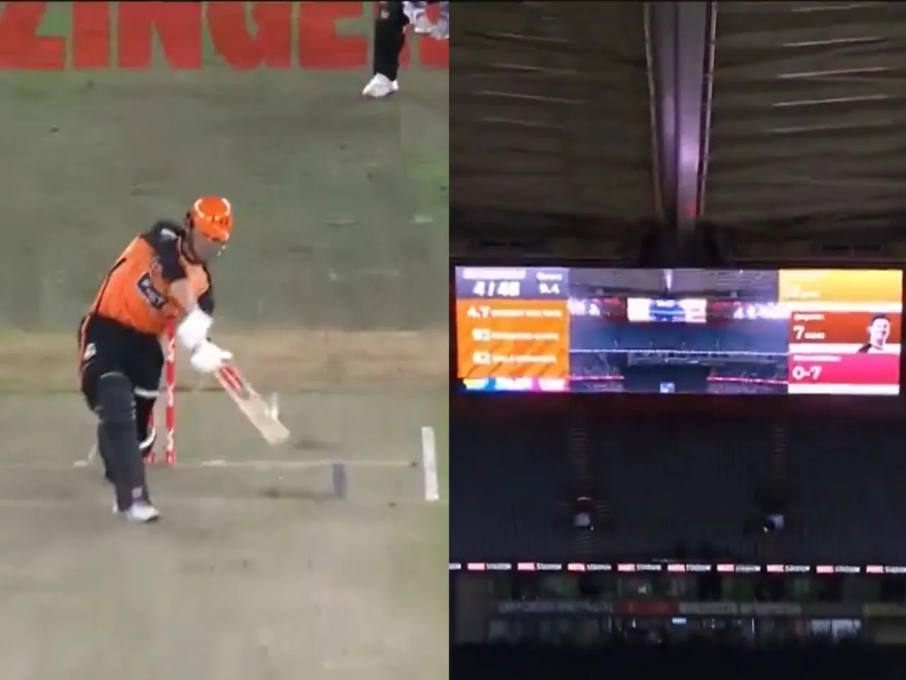 Ball hits roof during BBL match