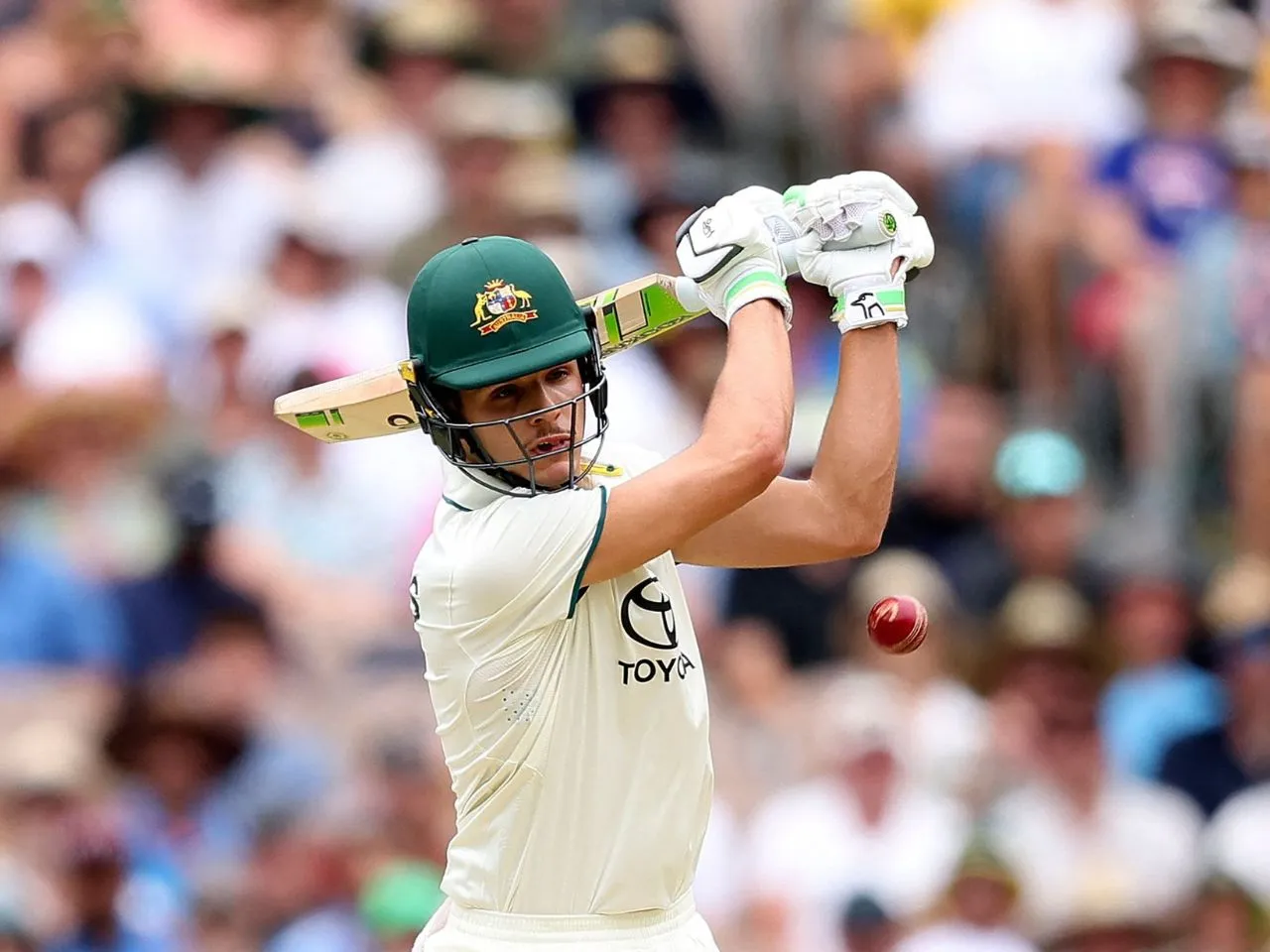 Sam Konstas hitting Jasprit Bumrah