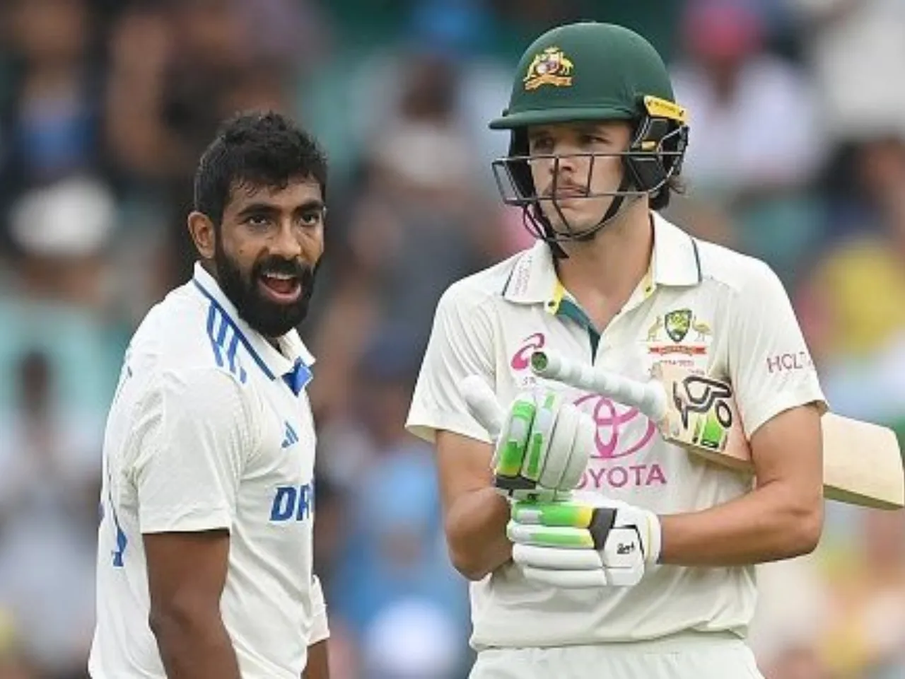 Jasprit Bumrah and Sam Konstas